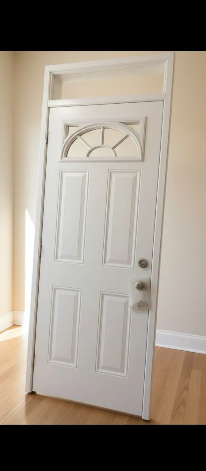 Porte Blanche 4 Panneaux avec Imposte