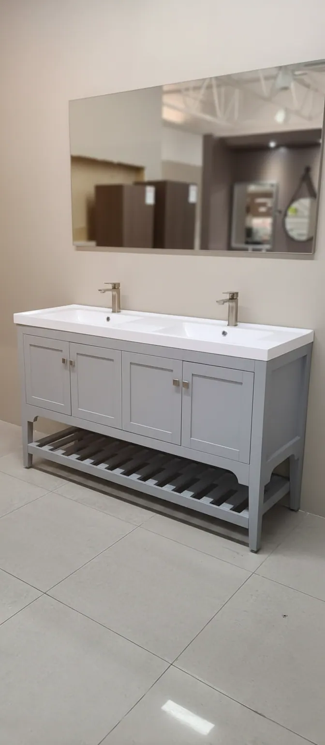 Meuble Double Vasque Shaker Gris