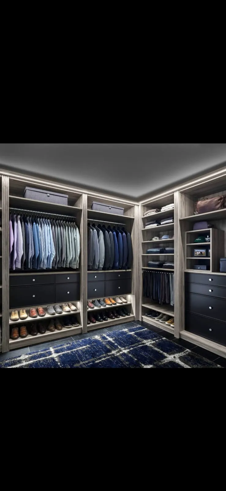Dressing Sombre avec Éclairage Intégré